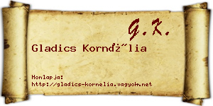 Gladics Kornélia névjegykártya